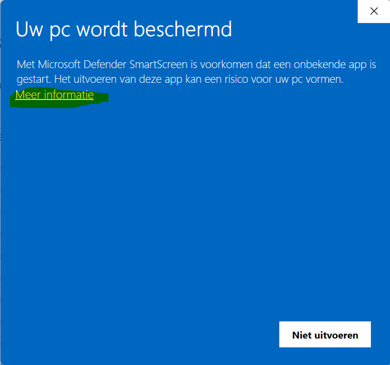 Windows security warning