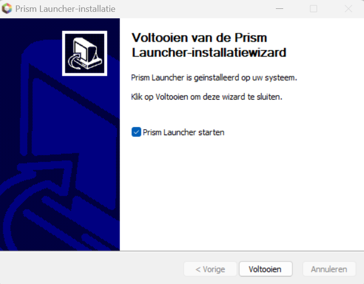 Prism installer complete